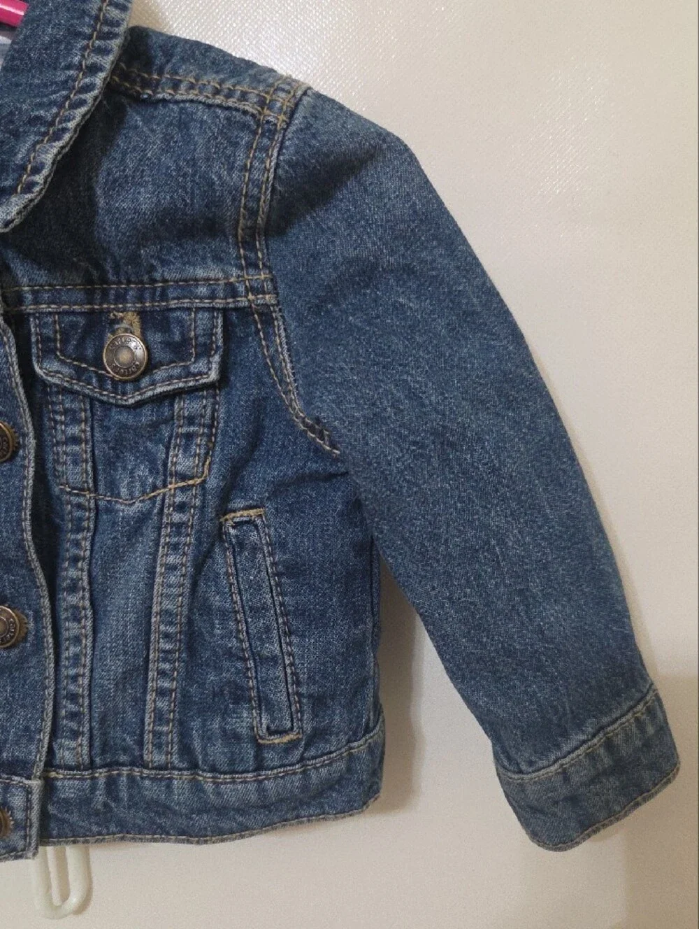 Carter's Kids Denim Blue Jean Button Up Trucker Jacket 100% Cotton - Size 12M